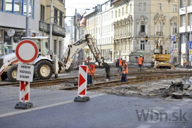 Stav prác na Štúrovej ulici v Bratislave