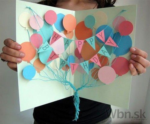 Originálna pohľadnica s balónmi k narodeninám