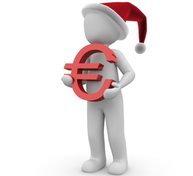 Euro, peniaze, vianoce