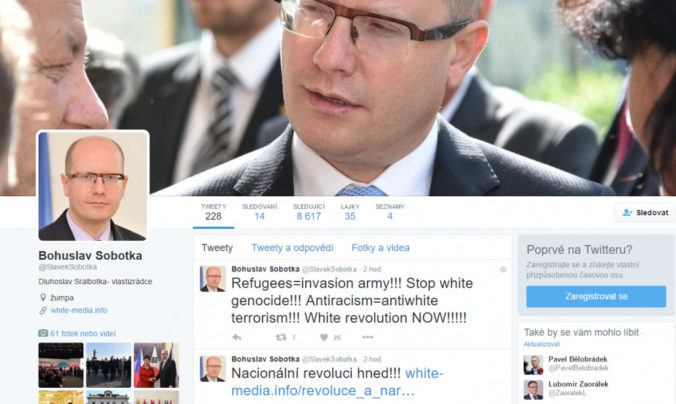 Účet českého premiéra na Twitteri napadli rasisti