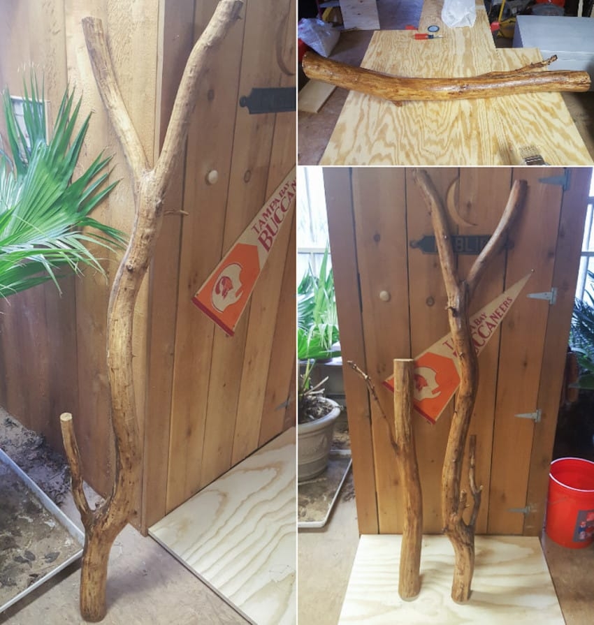 Muž priniesol z lesa popadané konáre a vyrobil niečo krásne