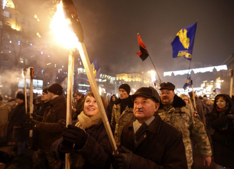Nacionalisti v Kyjeve oslavovali narodeniny Stepana Banderu