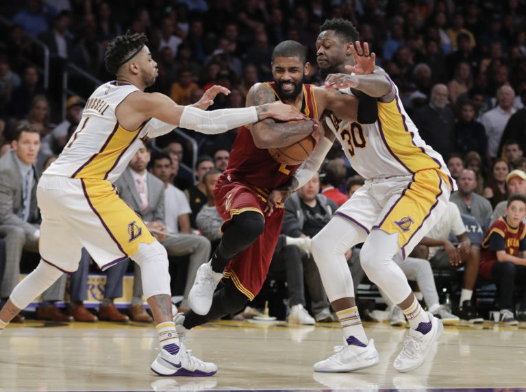 Julius Randle, D'Angelo Russell, Kyrie Irving