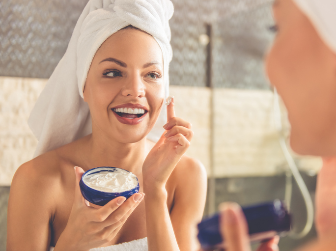 Beautiful woman in bathroom