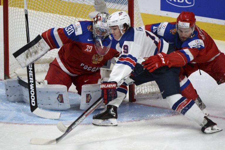 APTOPIX World Junior Russia US Hockey