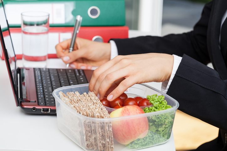 Eating and working