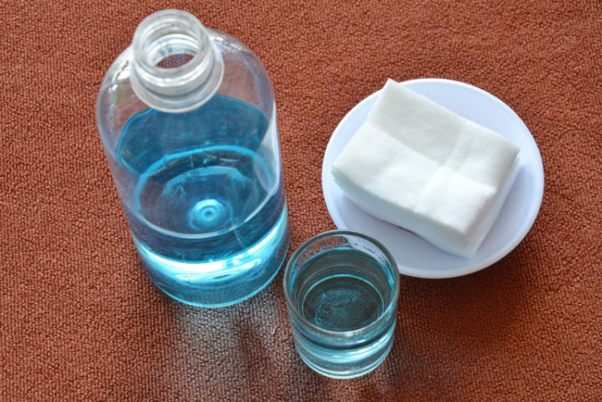 Blue alcohol for wash wound and cotton