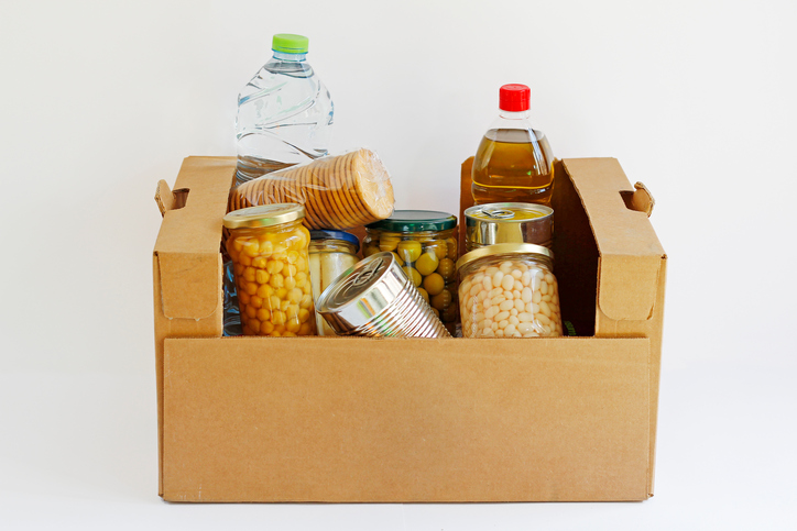 Food in a donation box