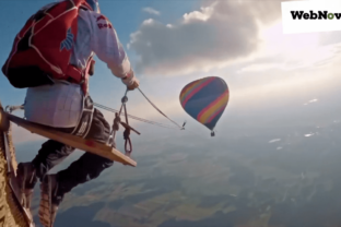 Redbull - 125 metrová hojdačka v oblakoch