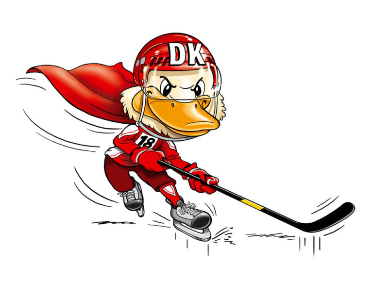 Maskot MS v hokeji 2018 v Dánsku.