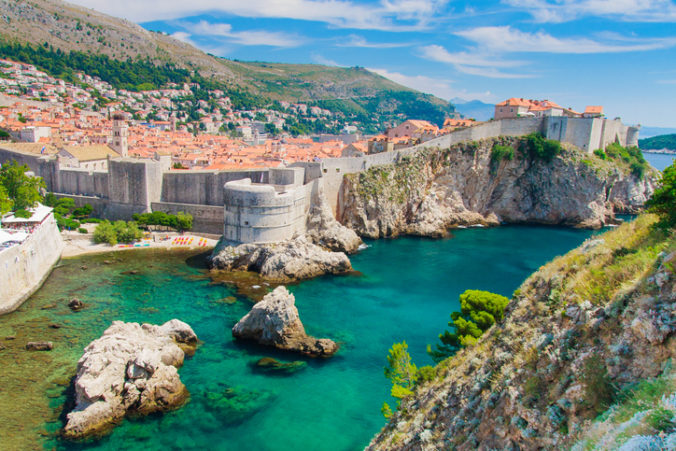 Dubrovnik scenic view on city walls, Croatia