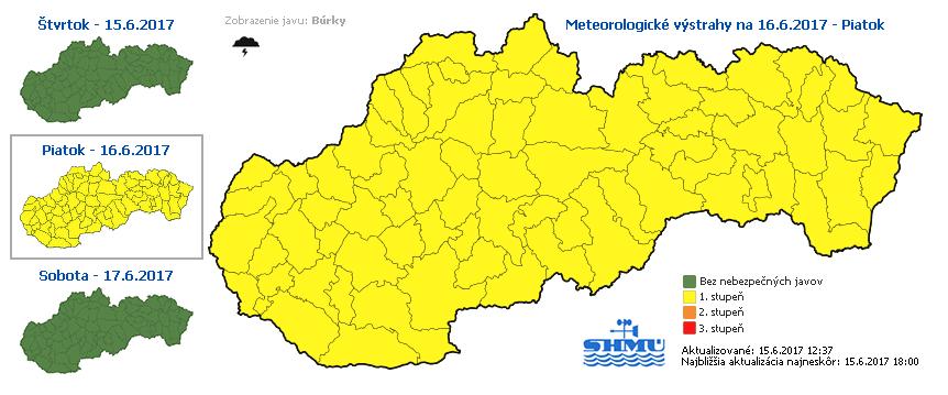 Výstraha, búrky