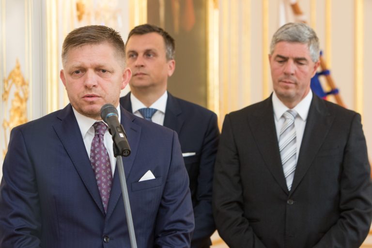 Robert Fico, Andrej Danko, Béla Bugár.