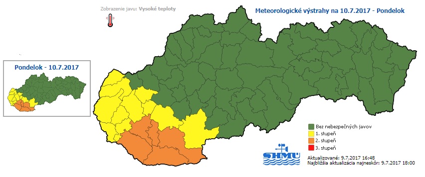 Výstraha pred vysokými teplotami