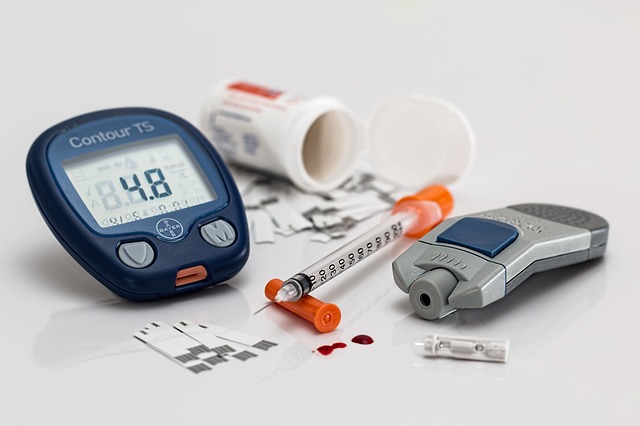 Nástroje na meranie cukru v krvi a inzulín. 