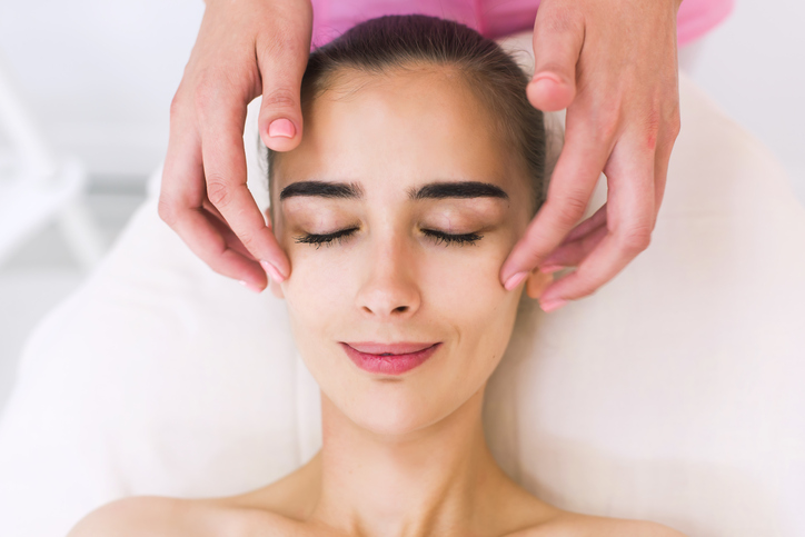 Portrait of a girl in a massage parlor.