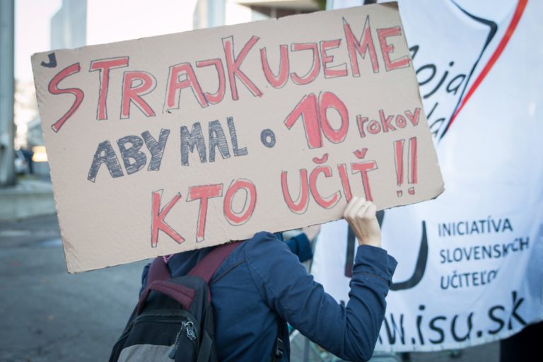 štrajk učiteľov