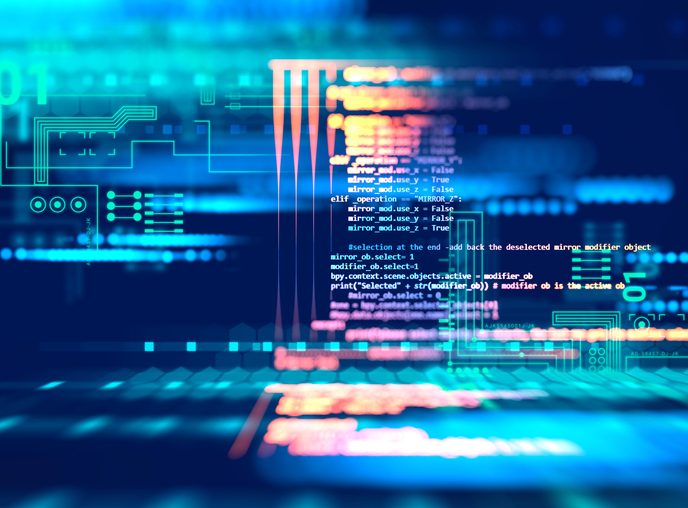 Programming code abstract technology background of software deve