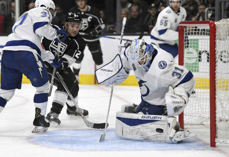 Peter Budaj, Alec Martinez, Yanni Gourde