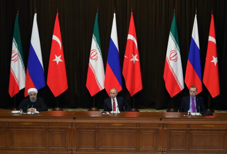 Hasan Rúhání, Vladimir Putin, Recep Tayyip Erdogan