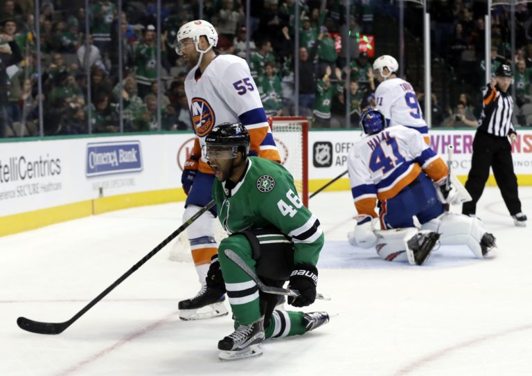 Jaroslav Halak, Johnny Boychuk, Gemel Smith