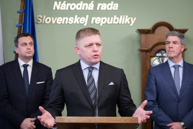 Andrej Danko, Robert Fico, Béla Bugár.