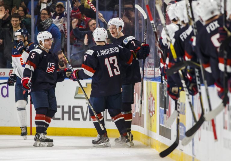 Brady Tkachuk, Joey Anderson, Scott Perunovich