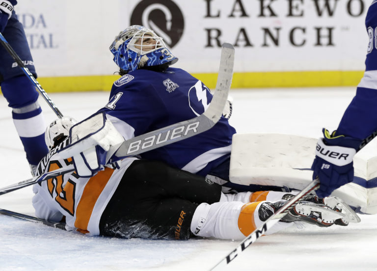 Peter Budaj, Scott Laughton