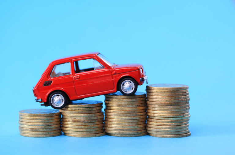 Car on coins