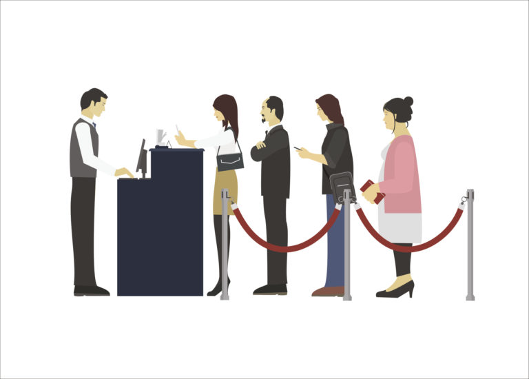 Group of people in queue