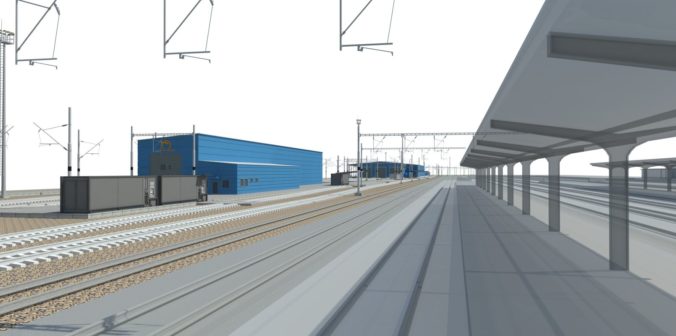 Projekt budúceho strediska technicko hygienickej údržby vlakov vo Zvolene. Vizualizácia: MDV.