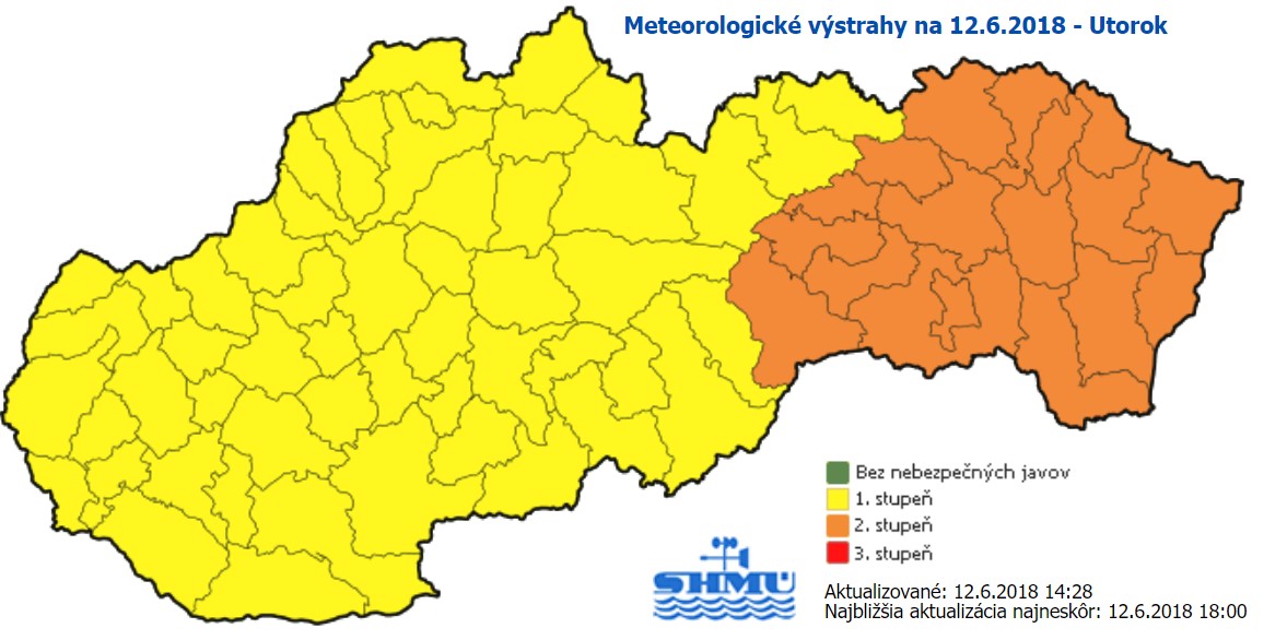 Výstraha, búrky