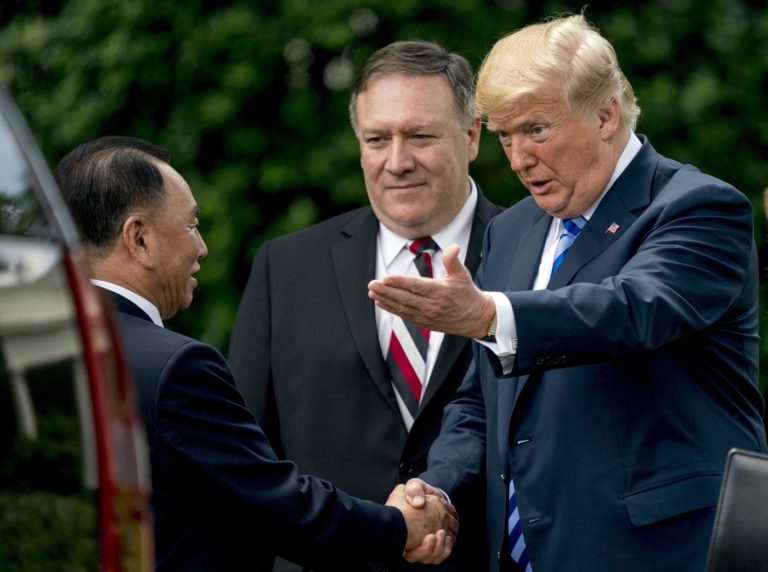 Donald Trump, Kim Yong Chol, Mike Pompeo