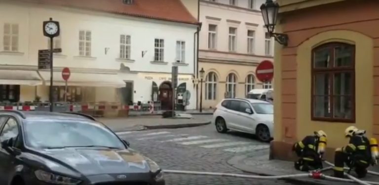 Únik plynu v centre Prahy