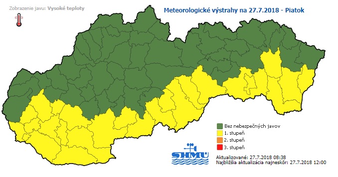 Výstraha, teploty