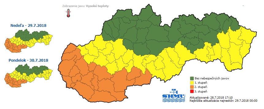 Výstraha, teploty