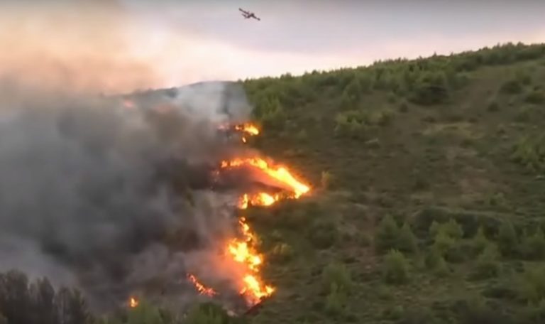 Lesný požiar na ostrove Evia
