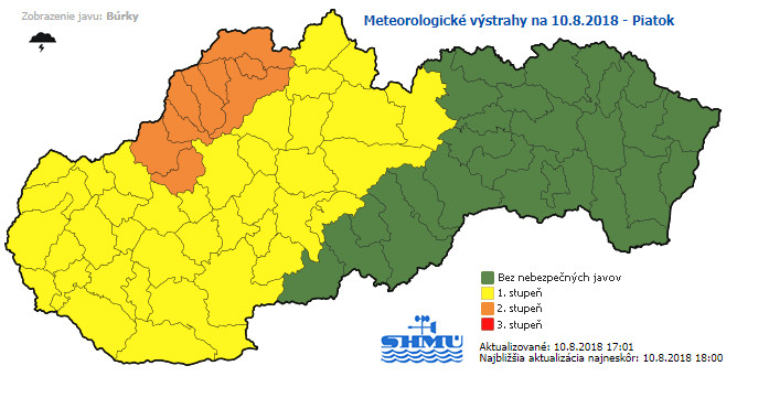 Shmú, búrky, výstrahy