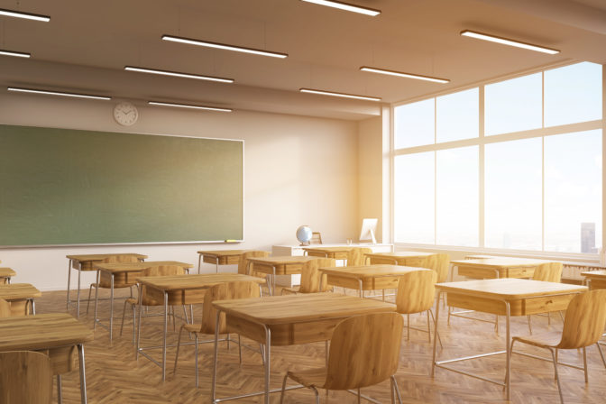 Vintage school interior