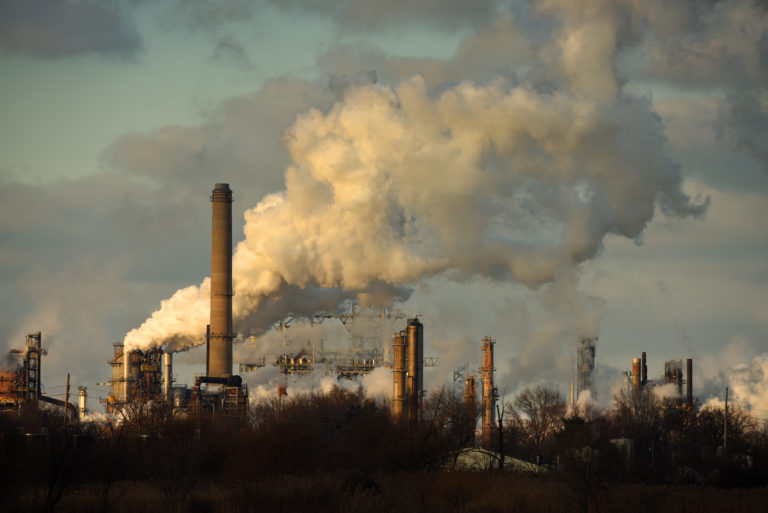 Heavy Smoke at Oil Refinery