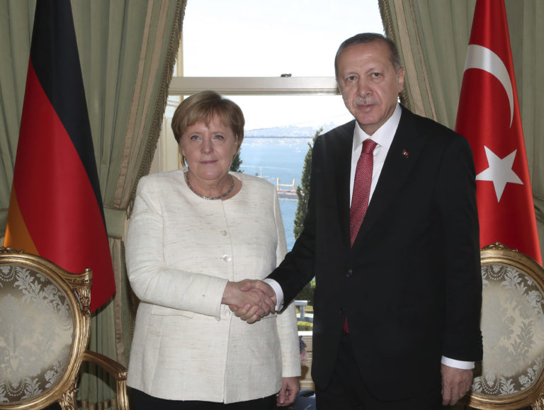 Turkey Syria Summit, Recep Tayyip Erdogan, Merkelová