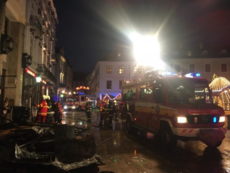 požiar - Vianočné trhy Bratislava