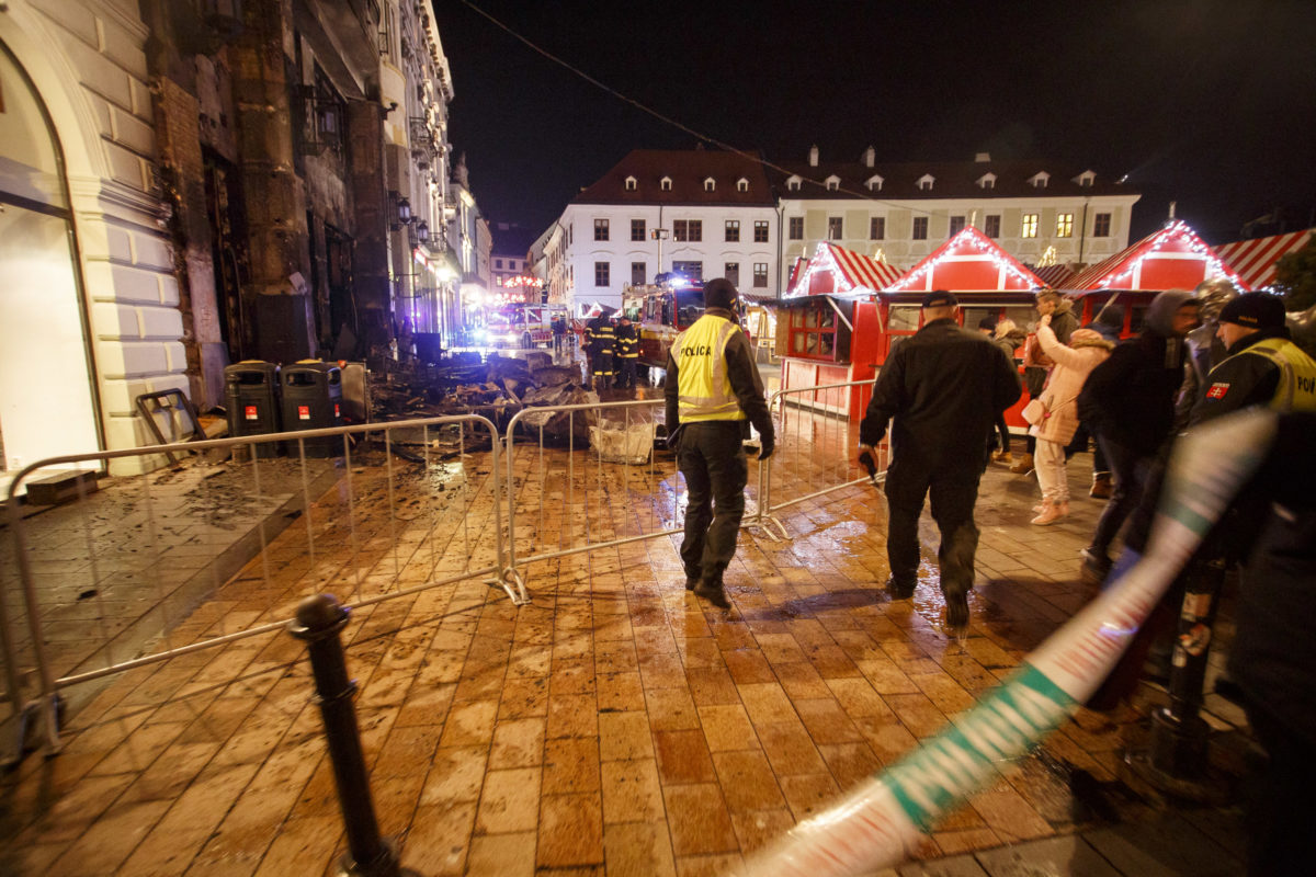 Požiar - Vianočné trhy Bratislava