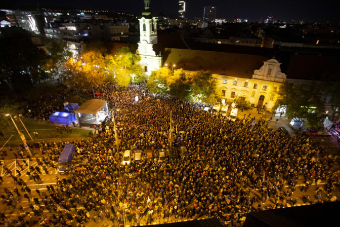 PROTEST: Za slušné Slovensko v Bratislave