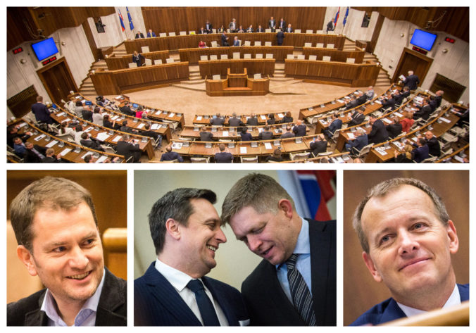 Igor Matovič, Andrej Danko, Robert Fico, Boris Kollár, volebný prieskum