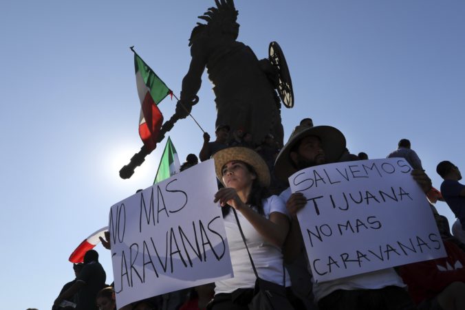 Tijuana, migranti, protest