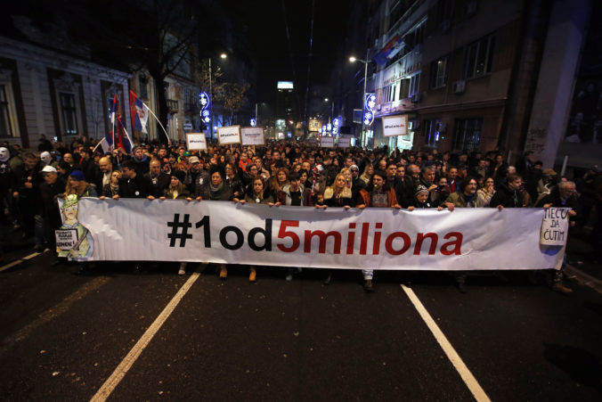 Srbsko, protest, protesty, Aleksandar Vučič