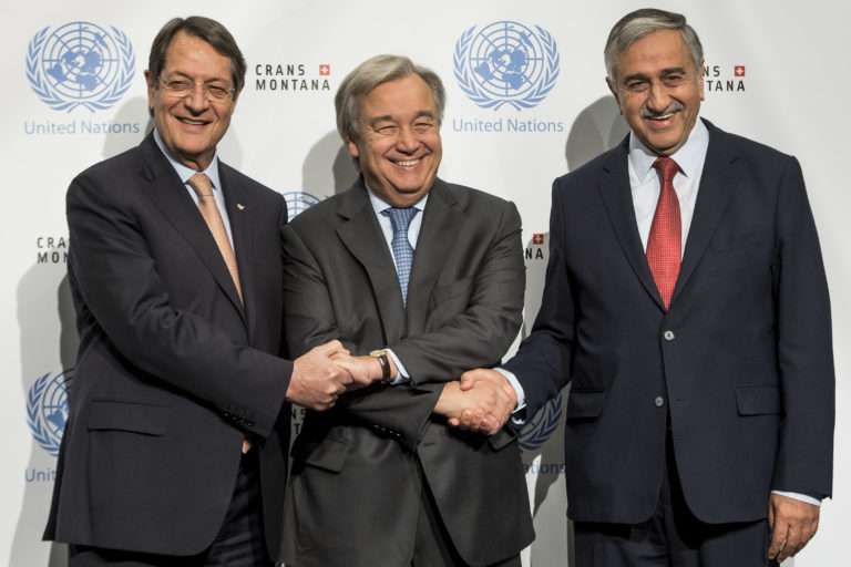 Nícos Anastasiádes, Antonio Guterres, Mustafa Akinci