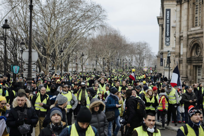 Protest, žlté vesty, Emmanuel Macron, Francúzsko