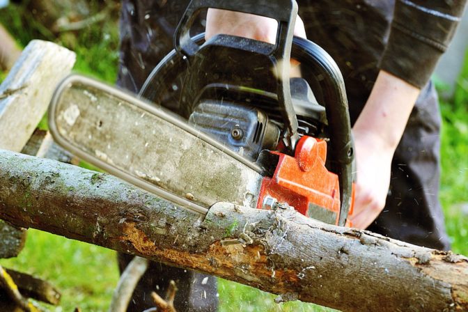 drevorubač, motorová píla